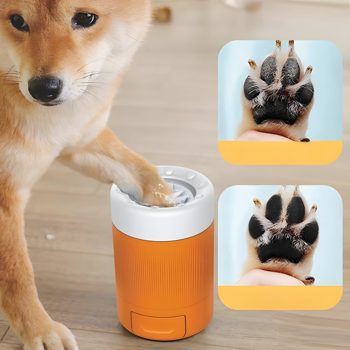 Automatic dog paw washer cup with silicone bristles — view 1