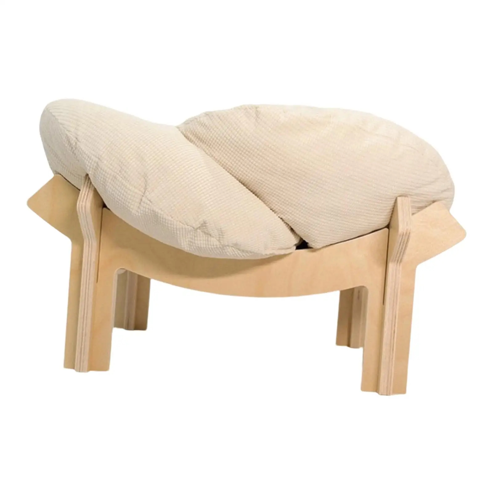 Wooden frame cat bed with soft cushion — view 2