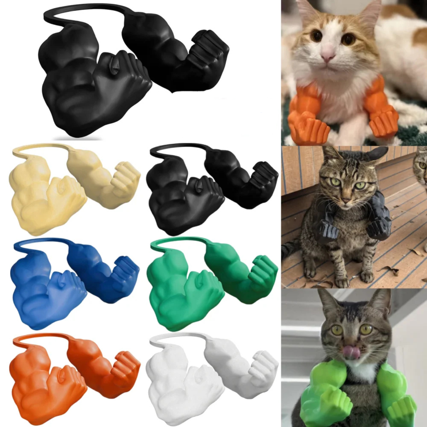 Funny muscle arms costume accessory for cats — view 2