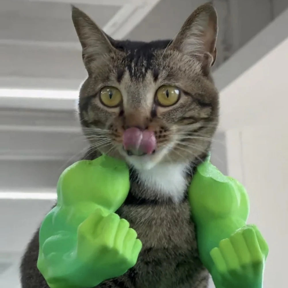 Funny muscle arms costume accessory for cats — view 3
