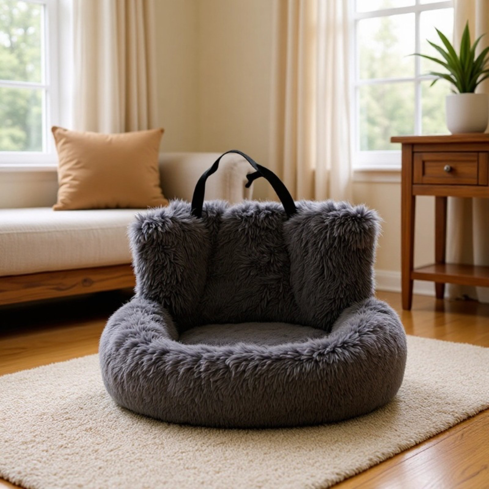 Fluffy dog car seat for small and medium dogs — view 3