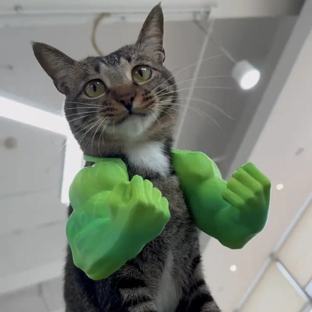 Funny muscle arms costume accessory for cats — view 4