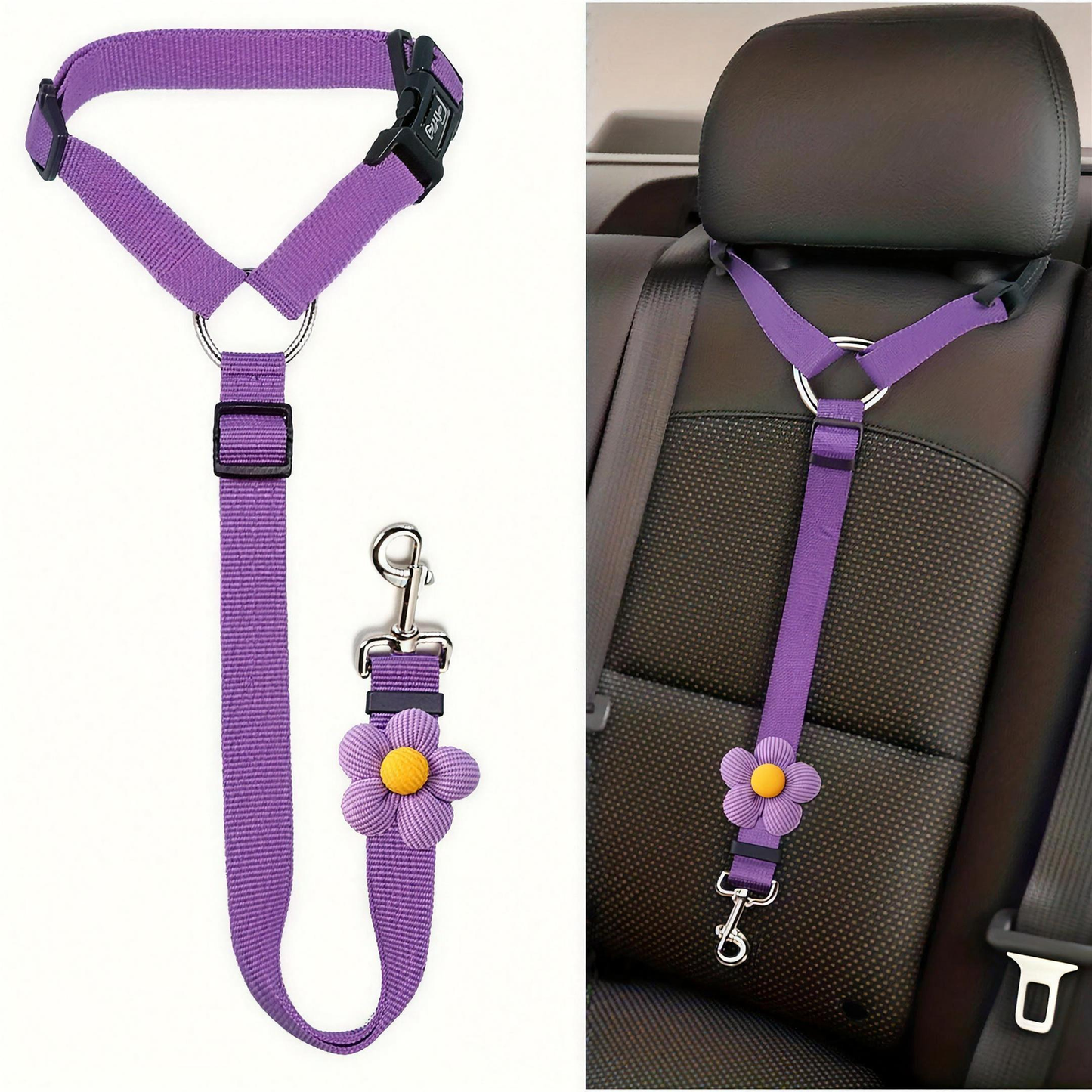 Adjustable dog car seat belt safety restraint — view 5