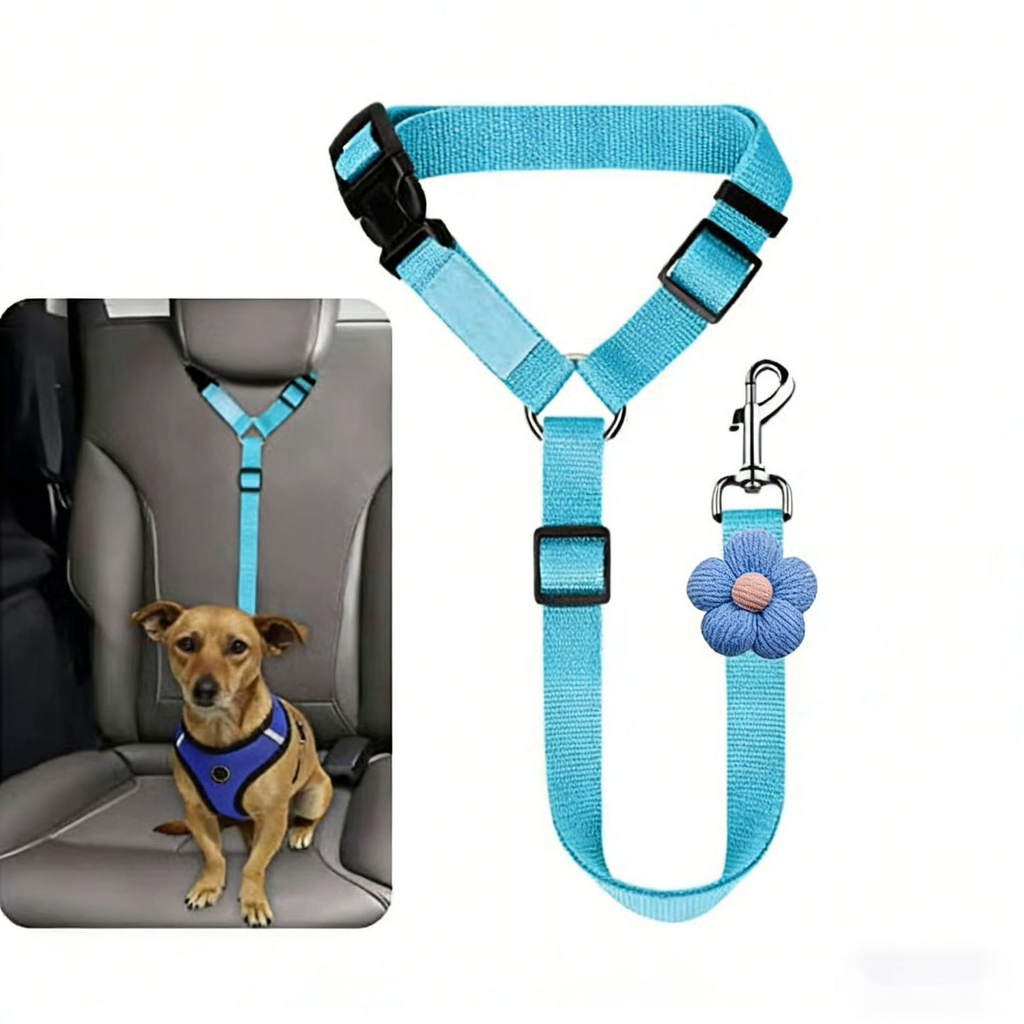 Adjustable dog car seat belt safety restraint — view 6
